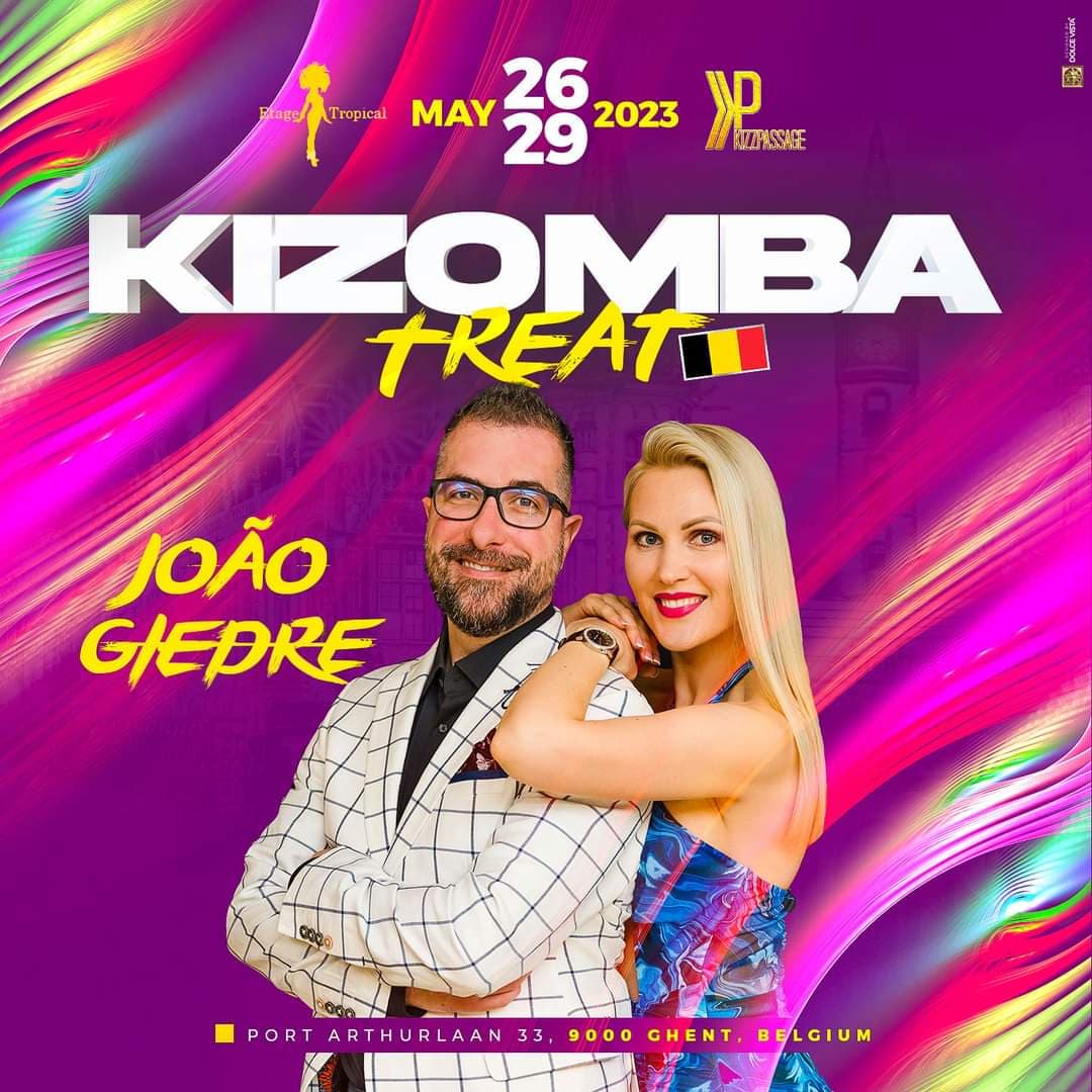 foto8: logo van kizombatreat met Joao en Giedre